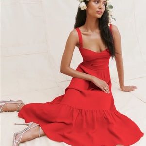 Reformation Celestia Cherry Red Dress 🍒 worn once